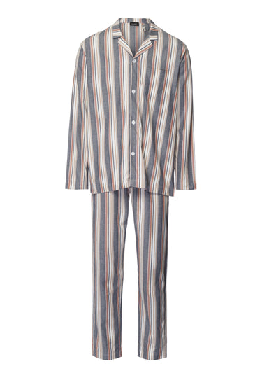 Cozy Comfort Cotton Flannel Button Front Pajama Set | Redwood Stripe 75724-3043